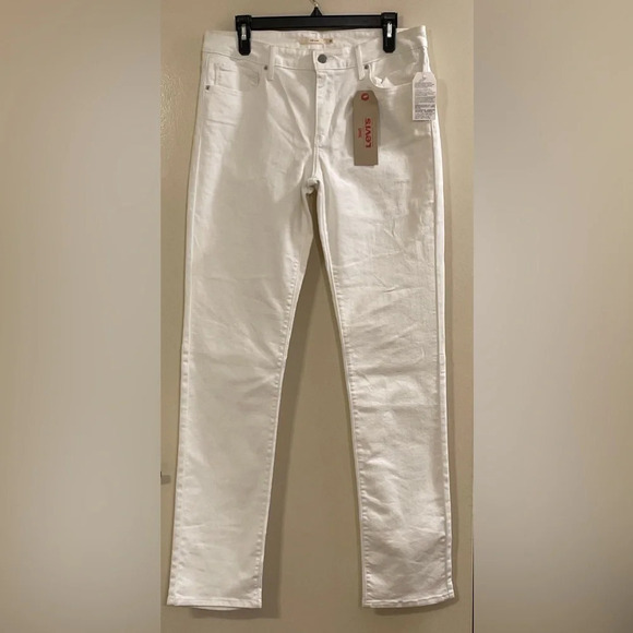 LEVI'S 712 Mid Rise Slim Through Hip‎ and Thigh Jeans in White Wash - Picture 4 of 9